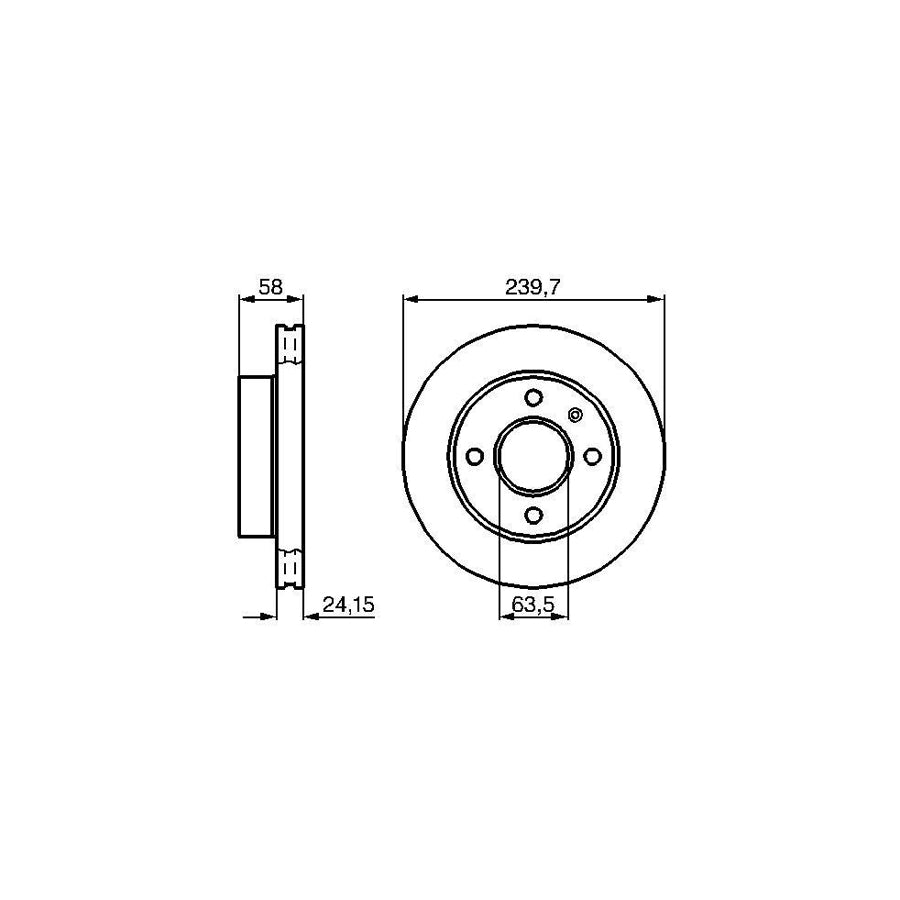 BOSCH 0 986 478 148 Brake Disc Vented Oiled