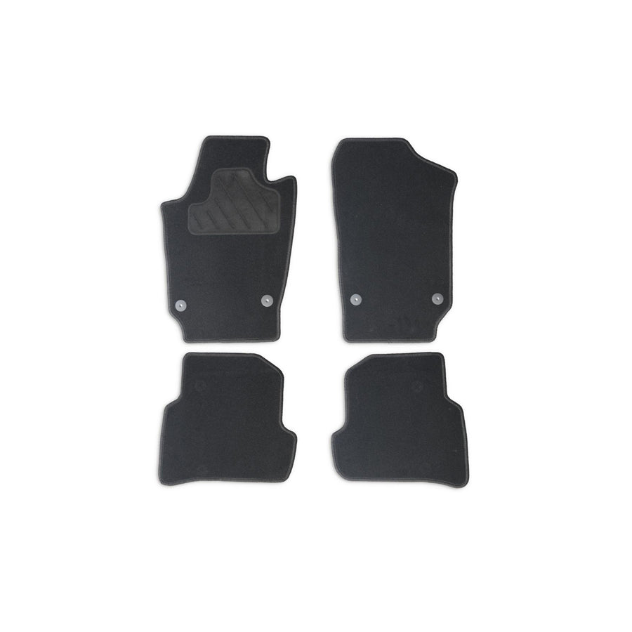 CUSTOPOL Tailored VW345C Floor mat set for VW Polo V Hatchback (6R1, 6C1) Textile, Front and Rear, Quantity: 4, Black