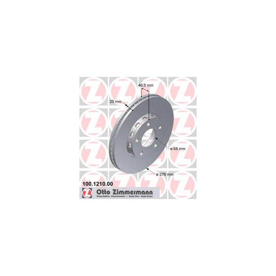ZIMmERMANN 100 1210 00 Brake Disc Externally Vented High carbon