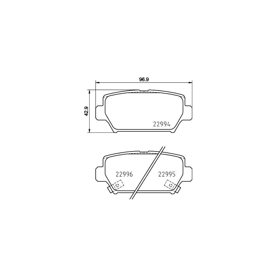 Hella 8DB 355 039 401 Brake Pad Set For Mitsubishi Eclipse Cross Gk_ With Acoustic Wear Warning