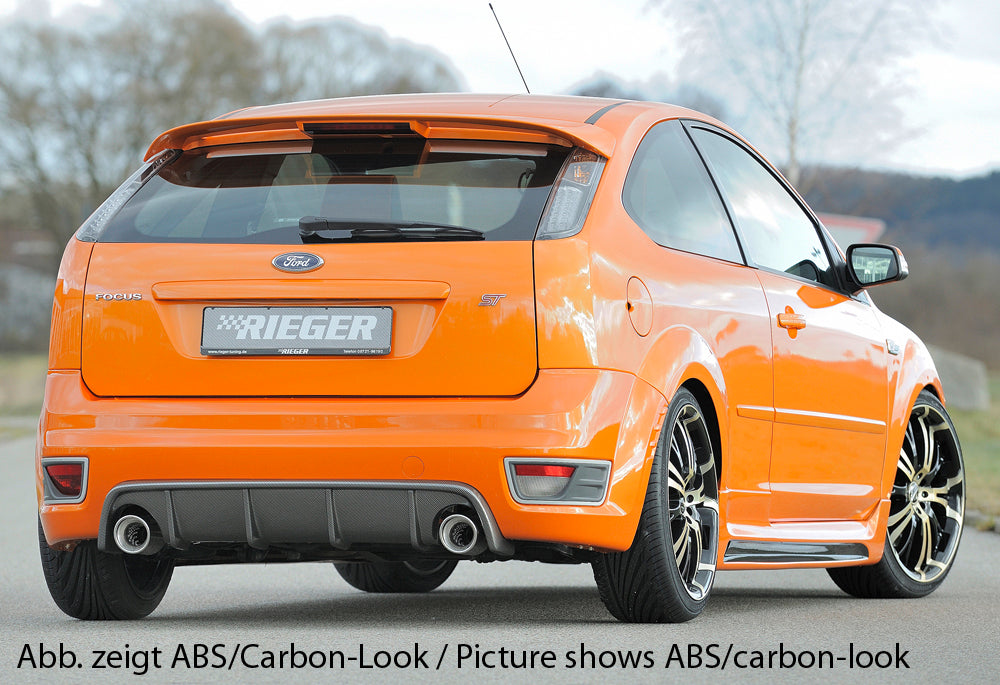 Rieger 00088059 Ford Focus 2 ST Rear Diffuser for Original Tailpipe Left & RIght - Glossy Black