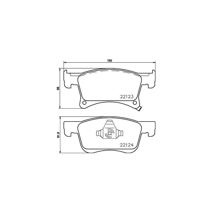 Hella 8DB 355 023 021 Brake Pad Set With Acoustic Wear Warning With Accessories