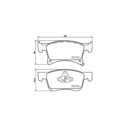 Hella 8DB 355 023 021 Brake Pad Set With Acoustic Wear Warning With Accessories