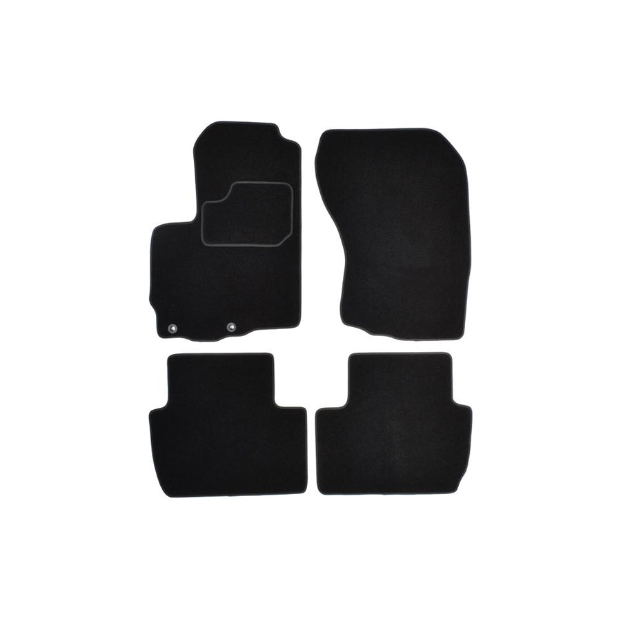 CUSTOPOL Tailored MIT110C Floor mat set Textile, Front and Rear, Quantity: 4, Black