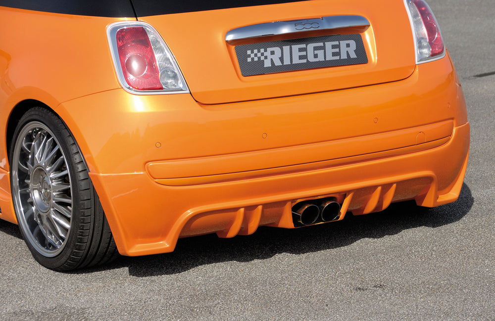 Rieger 00056067 Fiat 500 (312) Rear Diffuser for Twin Tailpipe Centre -  Matte Black