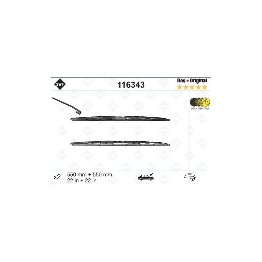 Swf Original 116343 Wiper Blade For Audi A4 | Duco Car Parts UK Car Parts