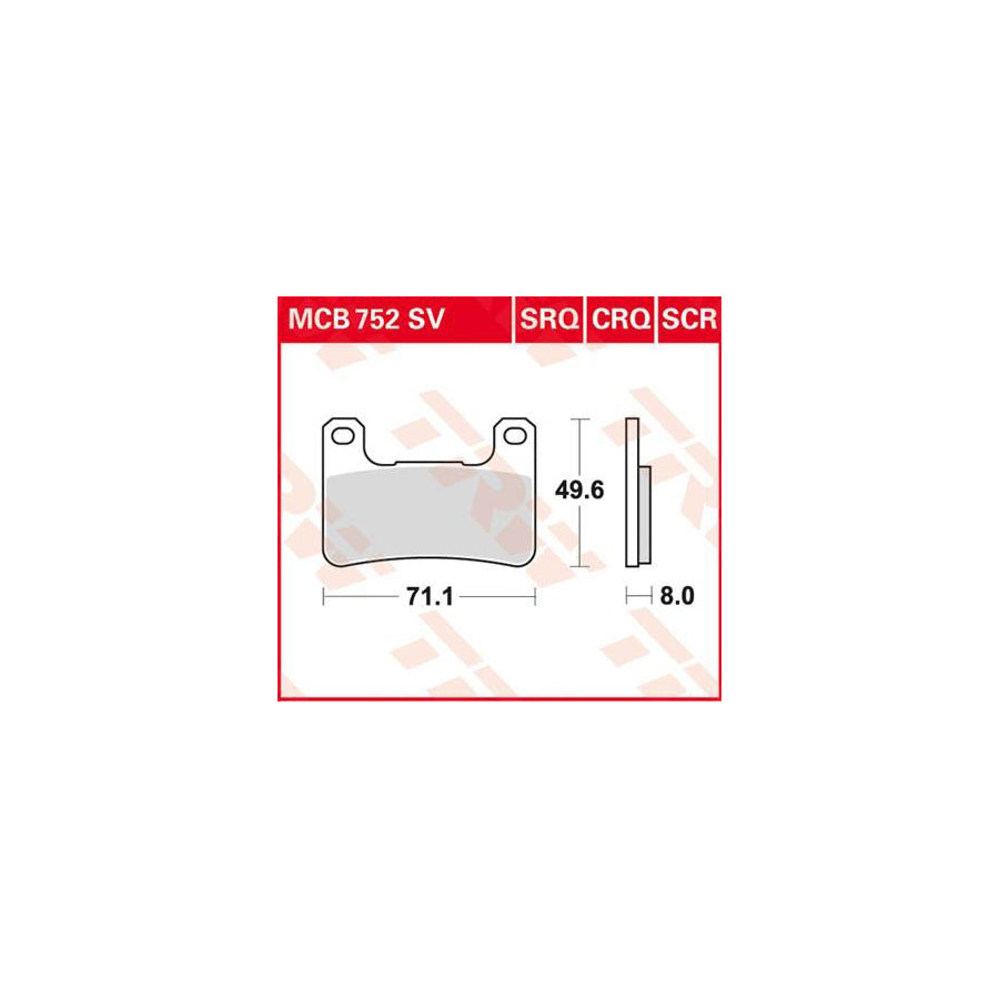 TRW Sinter Track Racing Mcb752Srq Brake Pad Set