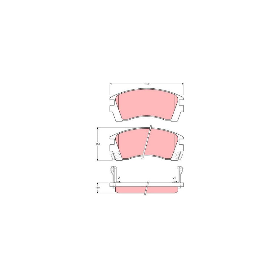 TRW Gdb1013 Brake Pad Set With Acoustic Wear Warning