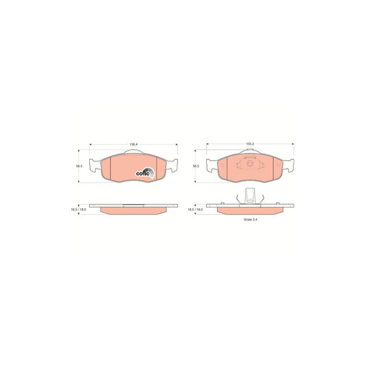 TRW Cotec Gdb1107 Brake Pad Set Not Prepared For Wear Indicator