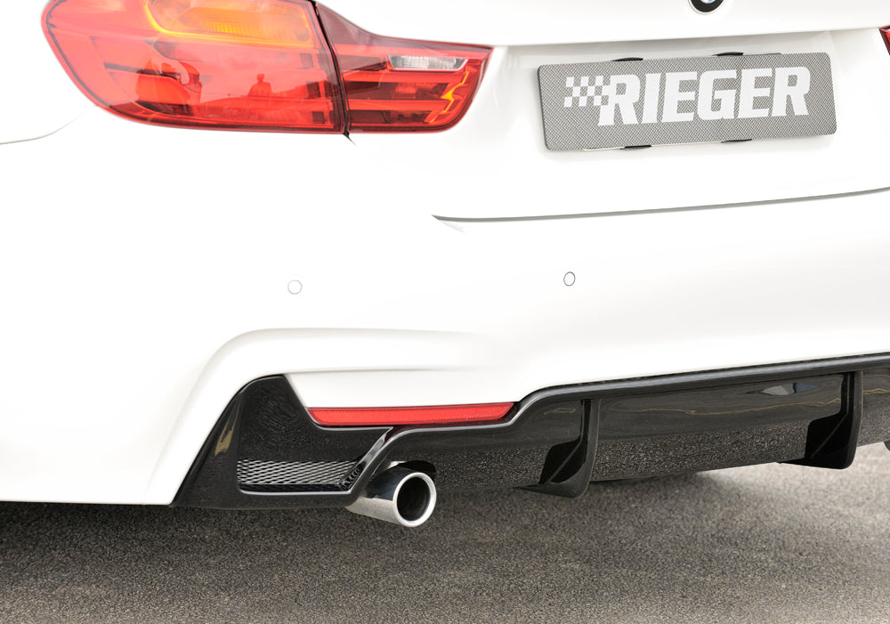 Rieger 00088070 BMW 4 Series F32 F33 F36 Rear Diffuser for Original Tailpipe Left - Glossy Black