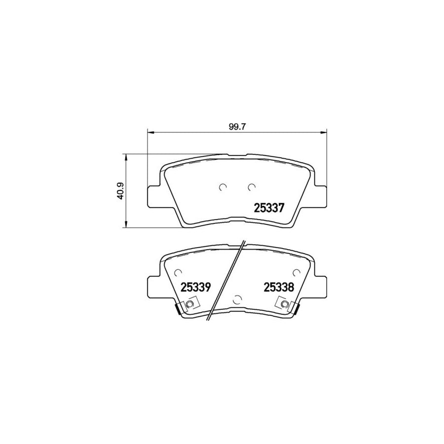 Brembo P 30 106 Brake Pad Set With Acoustic Wear Warning With Anti Squeak Plate