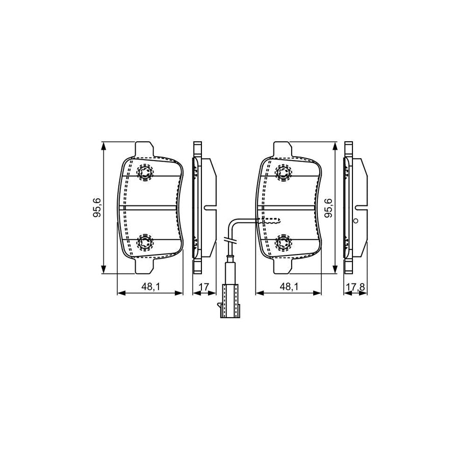 Bosch 0986495305 Brake Pad Set For Alfa Romeo Giulietta With Integrated Wear Sensor With Anti Squeak Plate With Mounting Manual BP1594