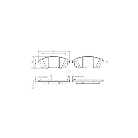 Bosch 0986Tb3140 Brake Pad Set For Nissan Juke F15 Excl Wear Warning Contact