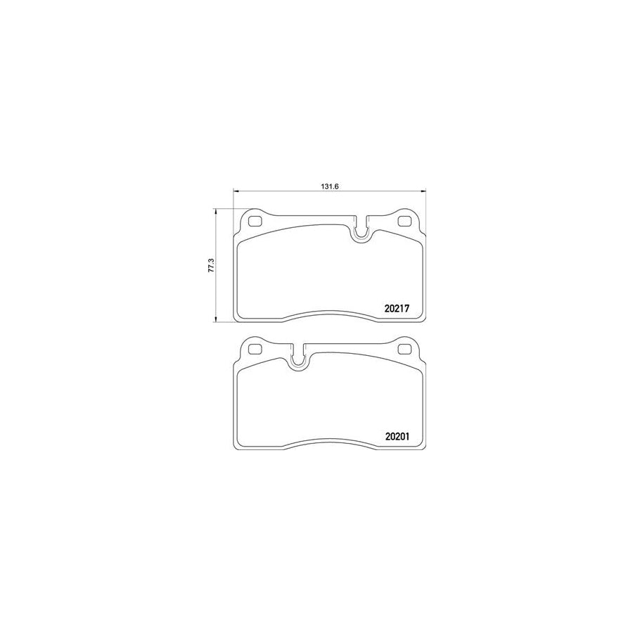 Brembo P 02 002 Brake Pad Set Prepared For Wear Indicator