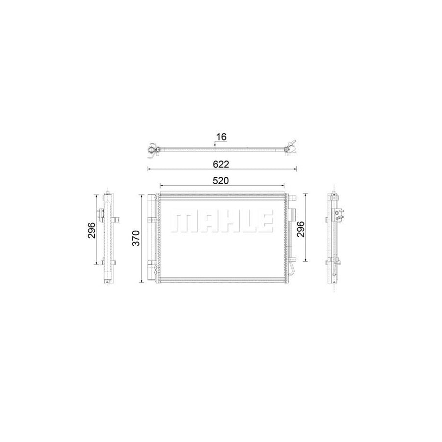 MAHLE ORIGINAL AC 918 000P Air conditioning condenser for HYUNDAI i20 with dryer