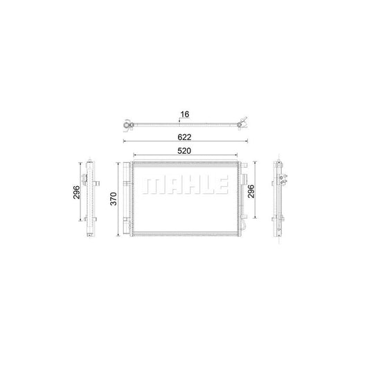MAHLE ORIGINAL AC 918 000P Air conditioning condenser for HYUNDAI i20 with dryer