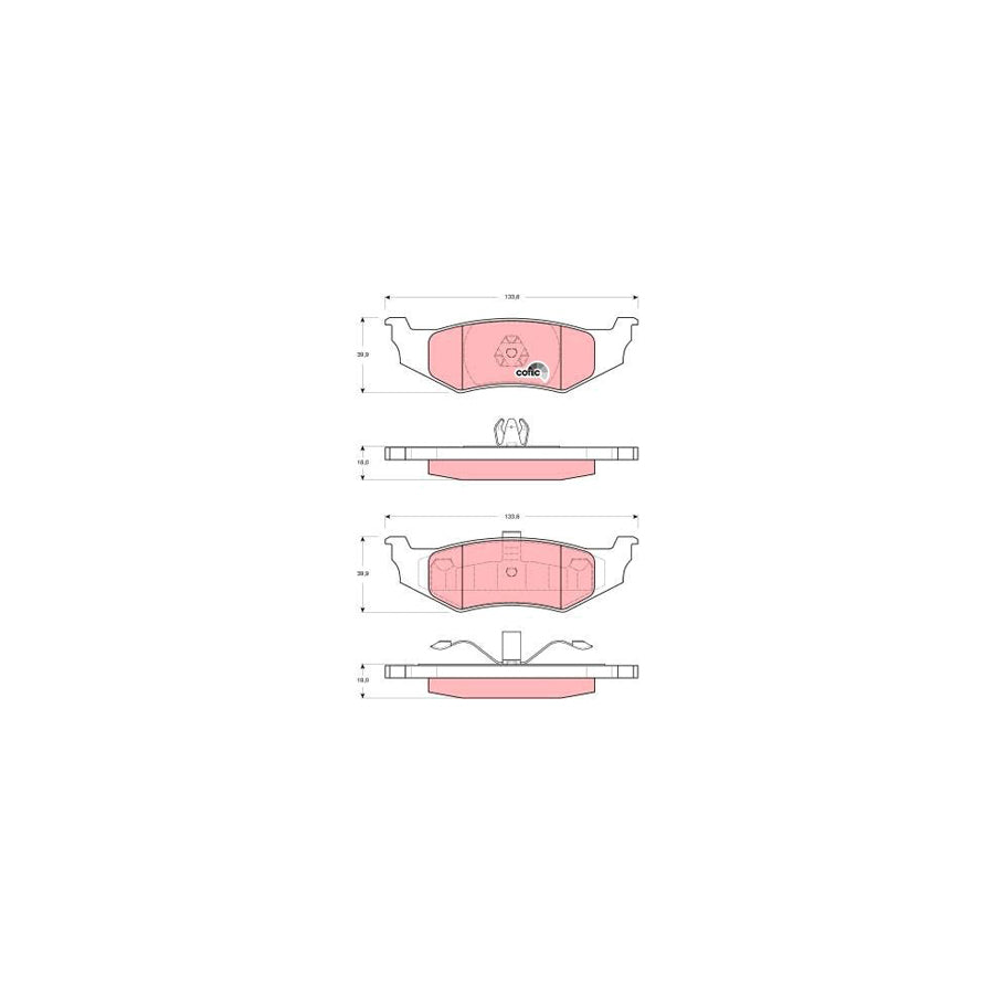 TRW Cotec Gdb4119 Brake Pad Set Not Prepared For Wear Indicator