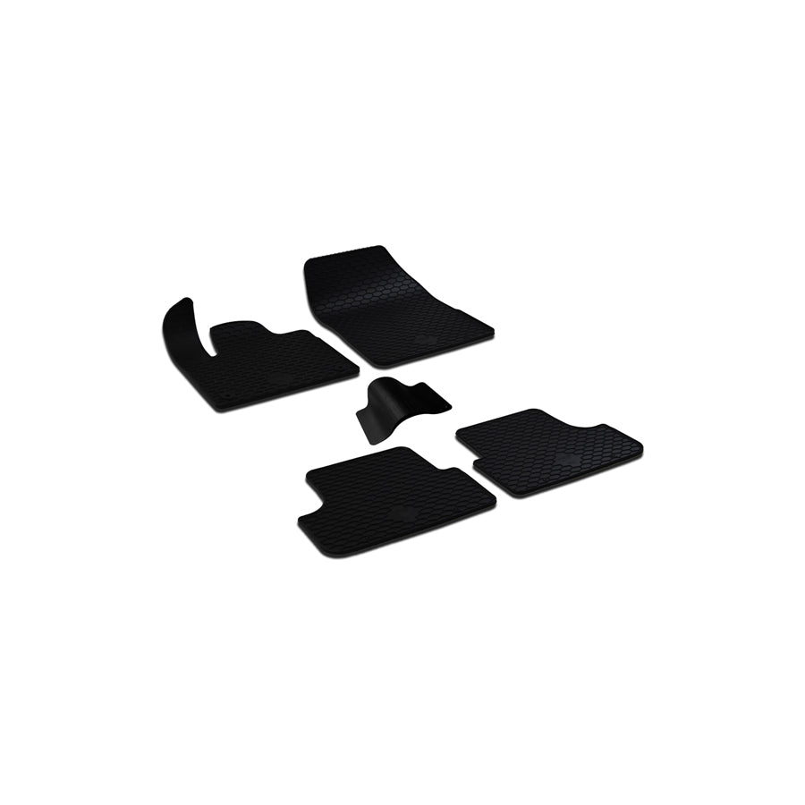 WALSER 50822 Floor mat set Elastomer, Front and Rear, Quantity: 5, Black
