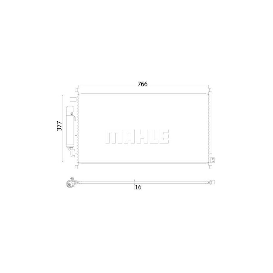 MAHLE ORIGINAL AC 928 000S Air conditioning condenser for HONDA FR-V (BE) with dryer