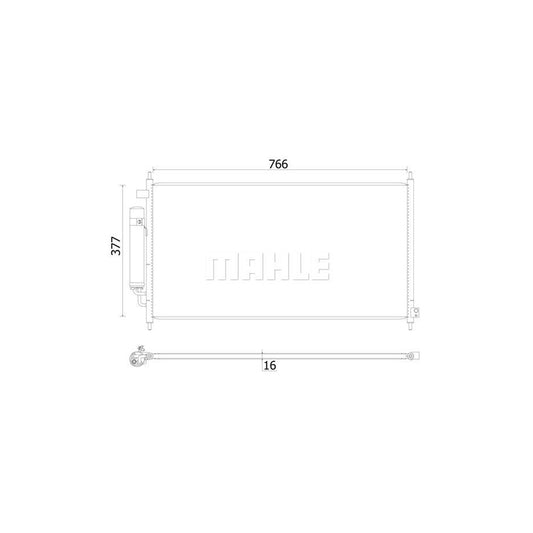 MAHLE ORIGINAL AC 928 000S Air conditioning condenser for HONDA FR-V (BE) with dryer