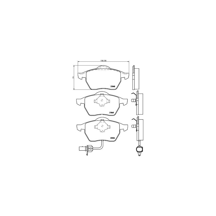 Hella 8DB 355 008 911 Brake Pad Set With Integrated Wear Warning Contact