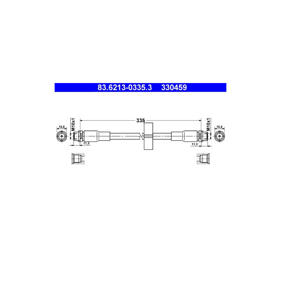 ATE 83 6213 0335 3 Brake Hose for AUDI Allroad C5 4BH 335Mm