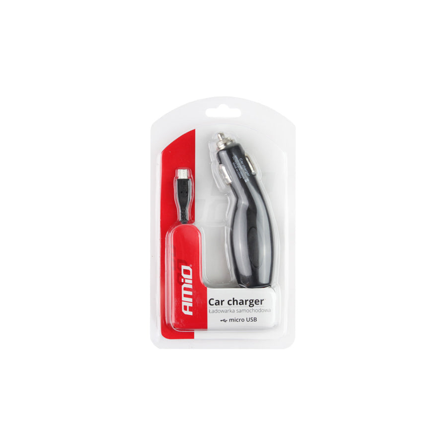 AMiO PCH-06 01265 In-car charger Number of inlets/outlets: 1x microUSB, with pipe, Black