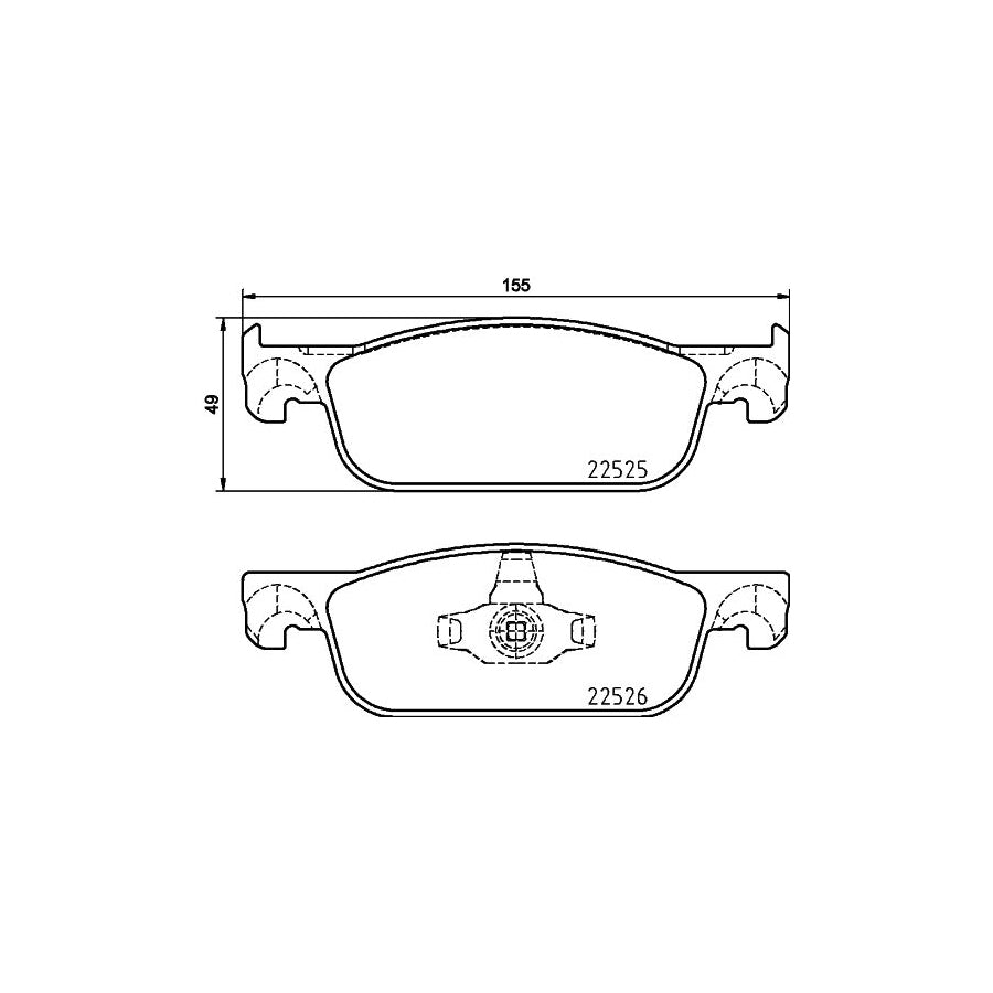 Hella 8DB 355 025 471 Brake Pad Set Not Prepared For Wear Indicator