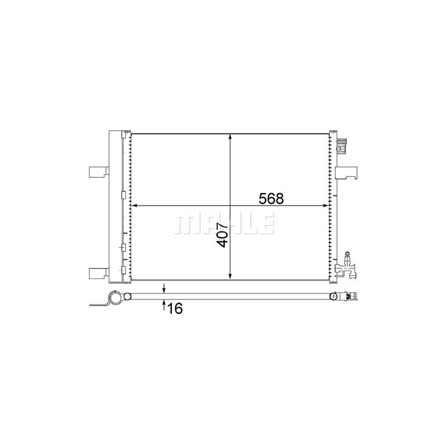 MAHLE ORIGINAL AC 636 000S Air conditioning condenser with dryer