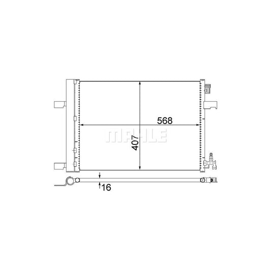 MAHLE ORIGINAL AC 636 000S Air conditioning condenser with dryer