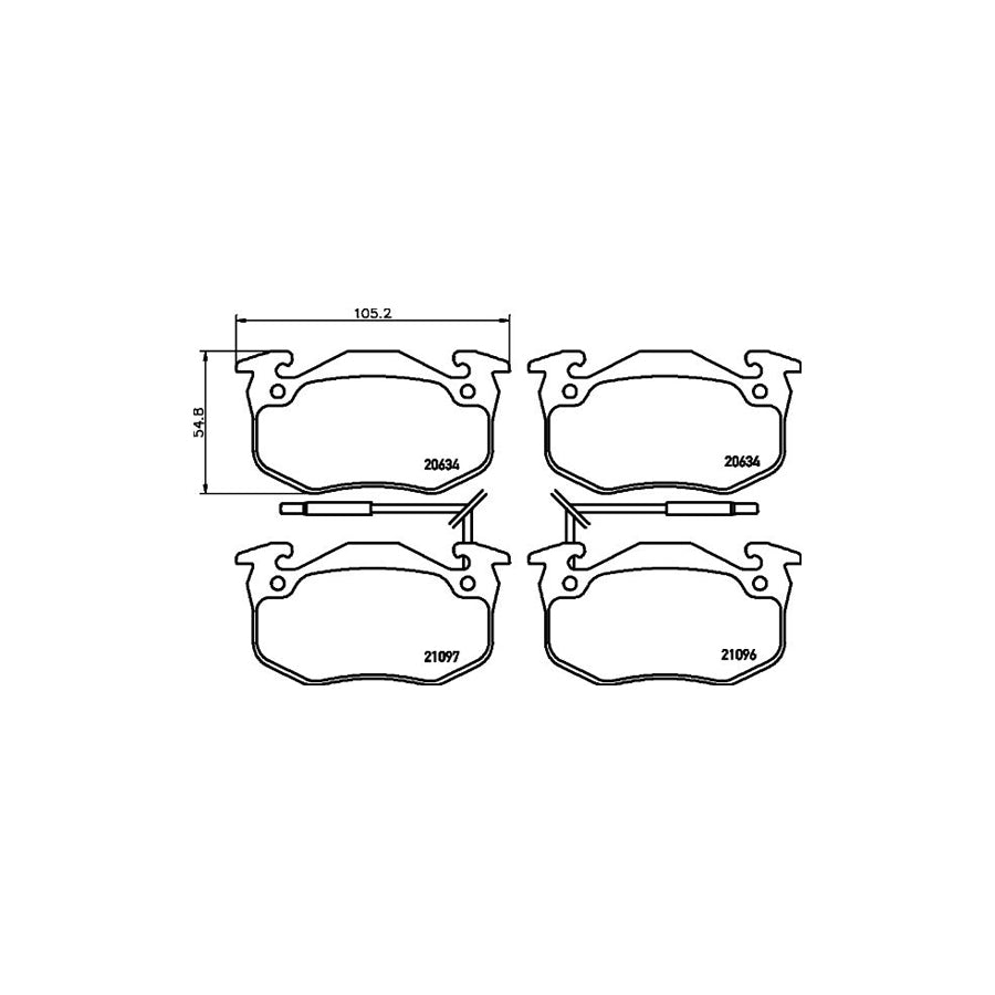 Hella 8DB 355 018 941 Brake Pad Set With Integrated Wear Warning Contact