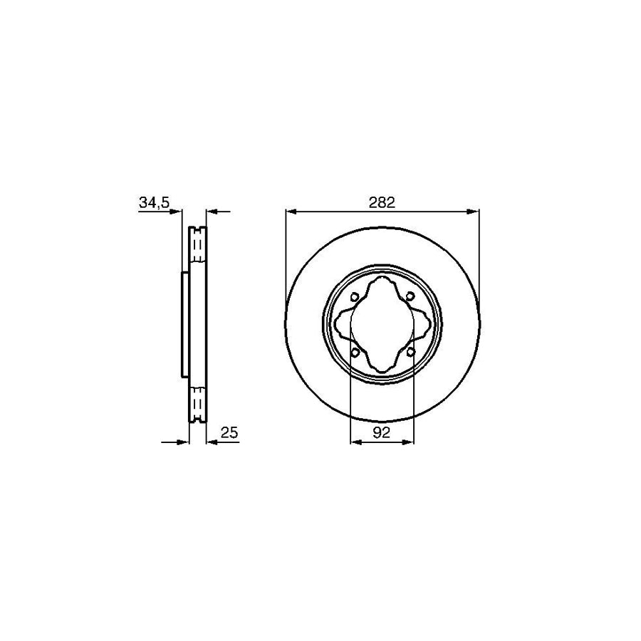 BOSCH 0 986 478 634 Brake Disc for HONDA ACCORD Internally Vented Vented Oiled