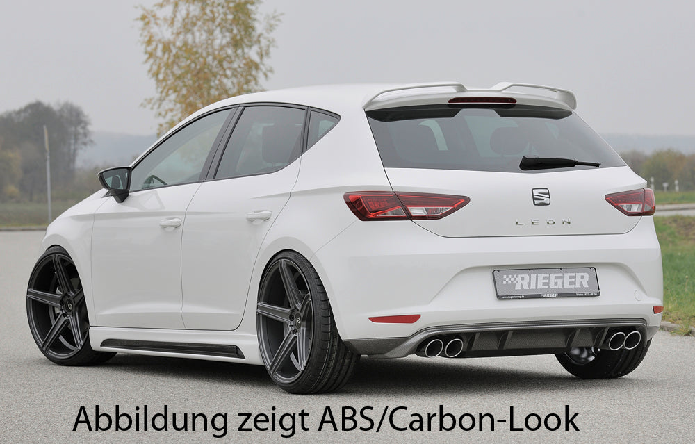 Rieger 00088068 SEAT 5F Leon Rear Diffuser for Twin Tailpipe Left & Right - Glossy Black