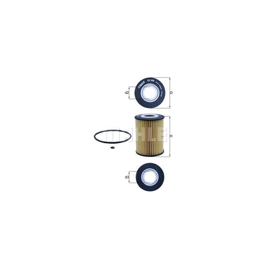 MAHLE ORIGINAL OX 380D Oil Filter Filter Insert