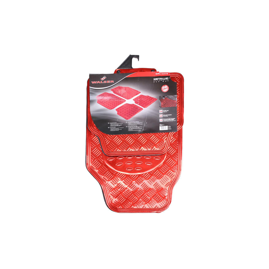 WALSER Universal fit 28021 Floor mat set Elastomer, Front and Rear, Quantity: 4, Red