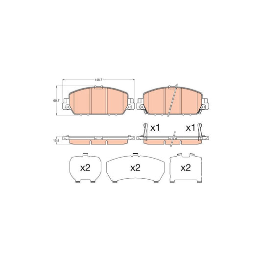 TRW Gdb3615 Brake Pad Set With Acoustic Wear Warning