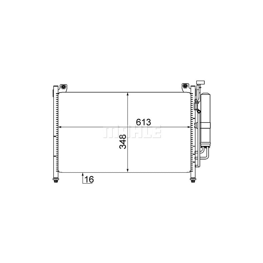MAHLE ORIGINAL AC 609 000S Air conditioning condenser for MAZDA 2 Hatchback (DE, DH) with dryer