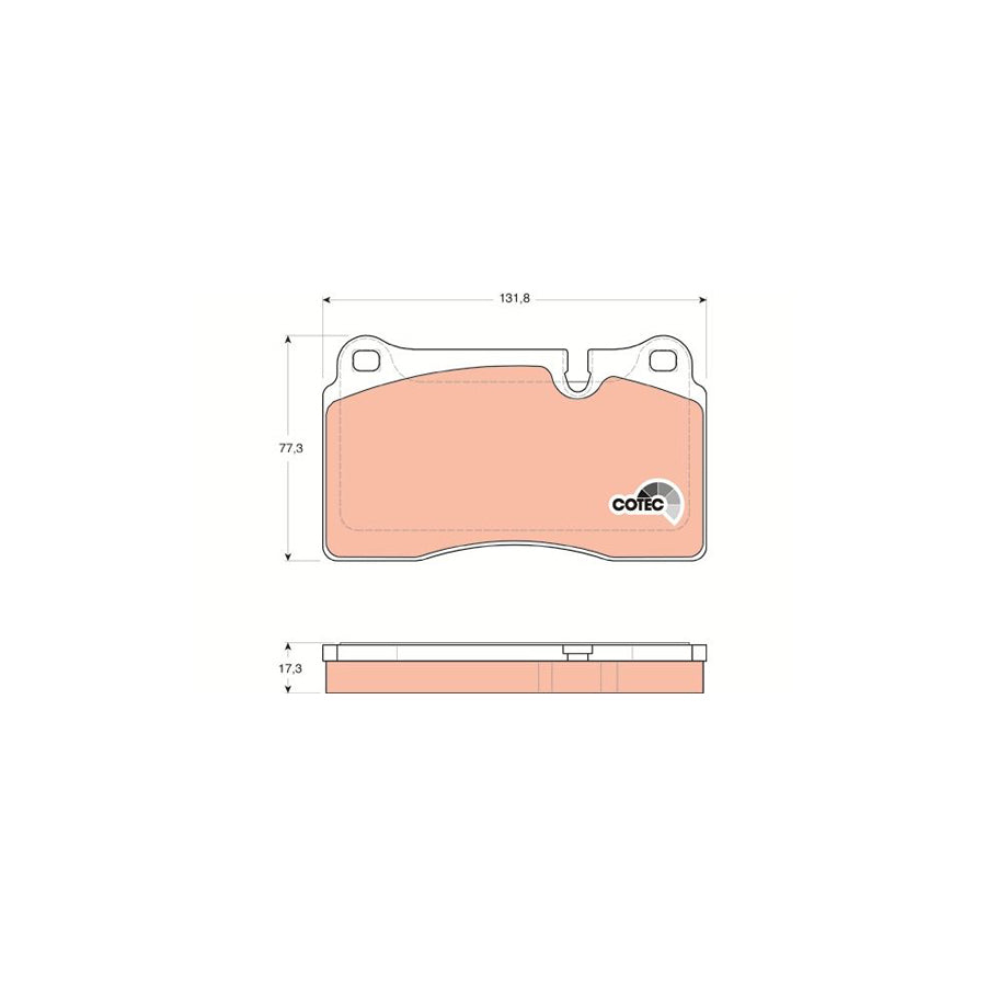 TRW Cotec Gdb1743 Brake Pad Set For Land Rover Range Rover Prepared For Wear Indicator