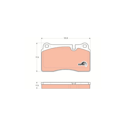 TRW Cotec Gdb1743 Brake Pad Set For Land Rover Range Rover Prepared For Wear Indicator