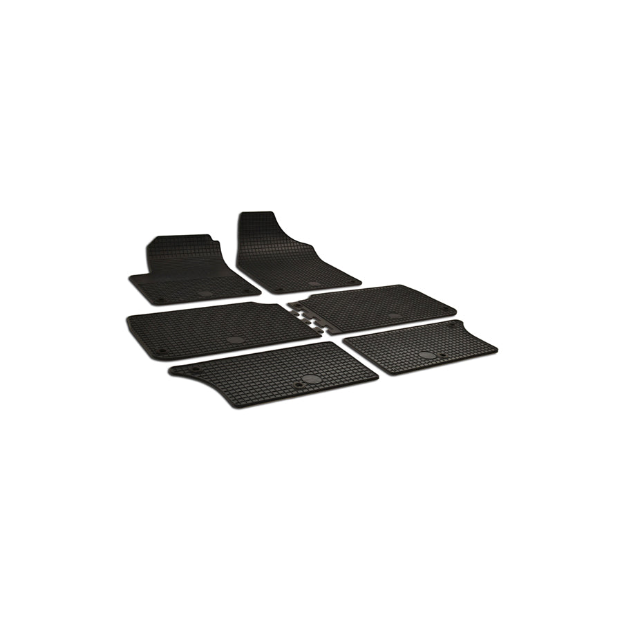 WALSER Tailored 50443 Floor mat set Elastomer, Front and Rear, Quantity: 6, Black