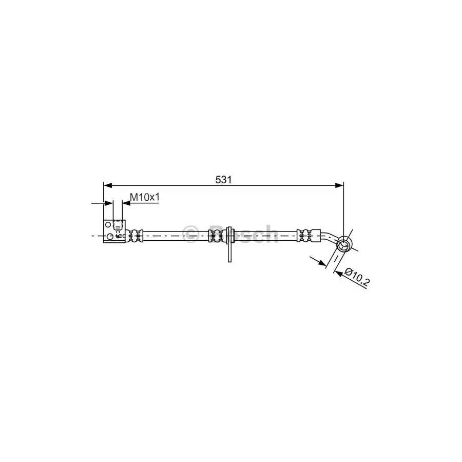 BOSCH 1 987 481 798 Brake Hose for HONDA Civic VIII Hatchback FN FK 531Mm