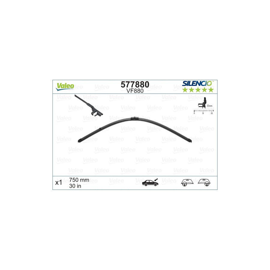 Valeo Silencio X.Trm 577880 Wiper Blade For Audi A2 (8Z0) | Duco Car Parts UK Car Parts