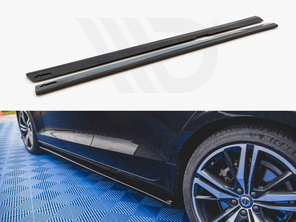 Maxton Design VO-S60-3-RDESIGN-SD2T Side Skirts Diffusers V.2 Volvo S60/v60 R-design MK3 (2018-) | Duco Car Parts UK Car Parts