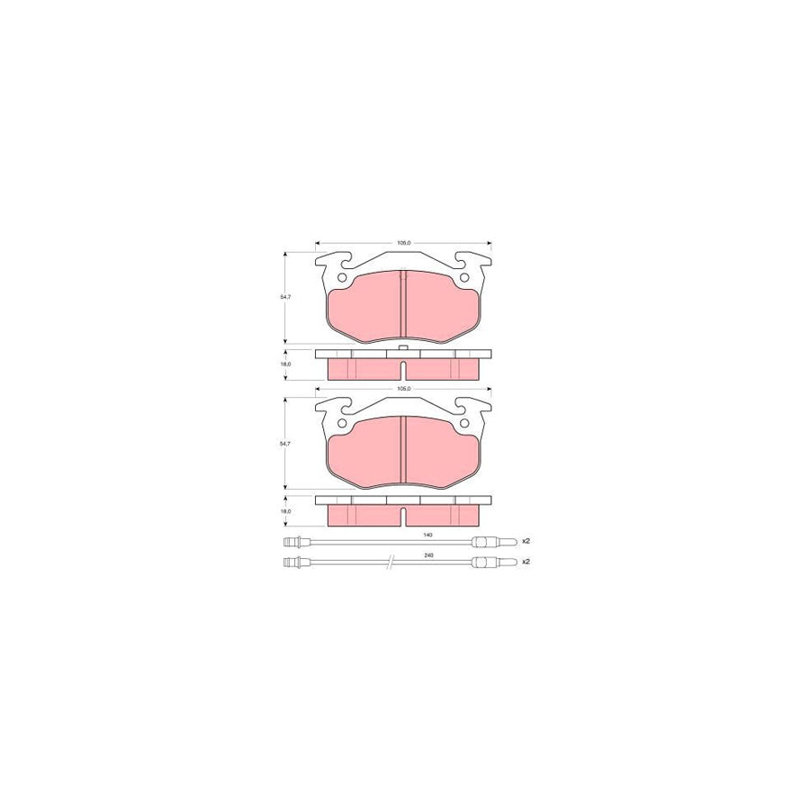 TRW Gdb313 Brake Pad Set Incl Wear Warning Contact