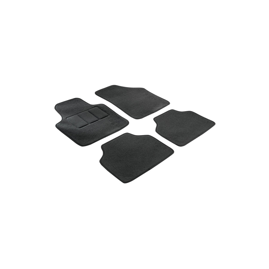 WALSER Tailored 14610 Floor mat set Textile, Front and Rear, Quantity: 4, Black