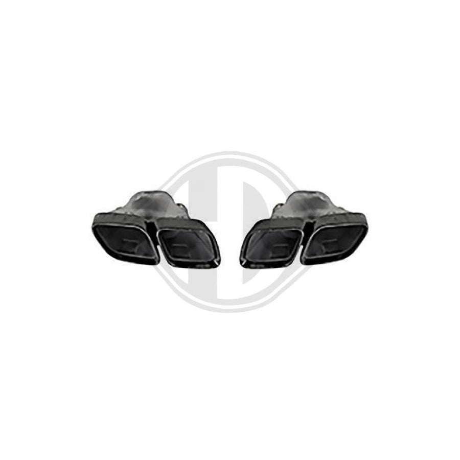 DIEDERICHS ZUB00381 Exhaust tip Chrome / Black, Glossy, both sides, Rear