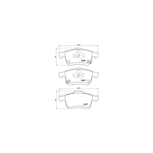 Brembo P 23 155 Brake Pad Set For Fiat 500L 351 352 With Acoustic Wear Warning