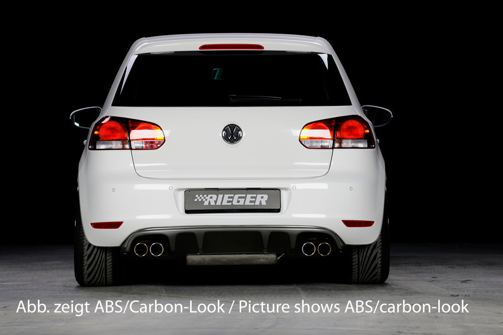Rieger 00059511 VW Mk6 Golf Rear Diffuser for Twin Tailpipe Left & Right -  Matte Black