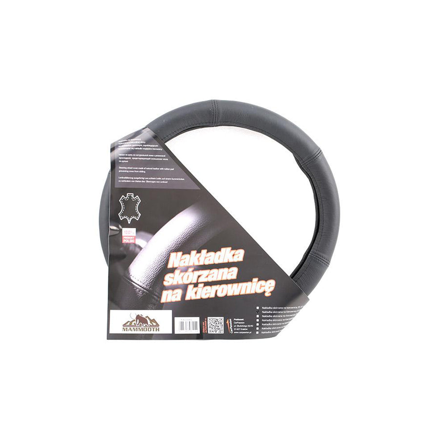 MAMMOOTH CP10061 Steering wheel cover Black, ?: 37-39cm, Leather