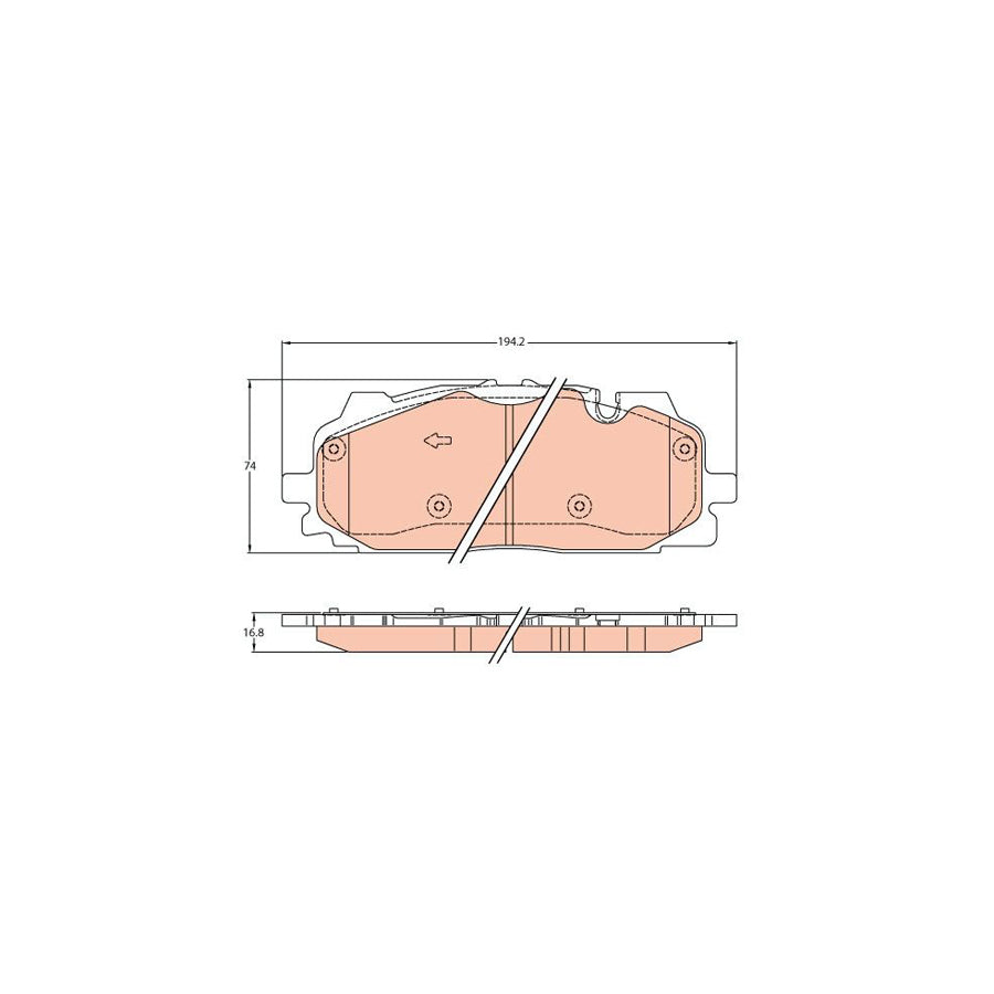 TRW Gdb2158 Brake Pad Set Prepared For Wear Indicator